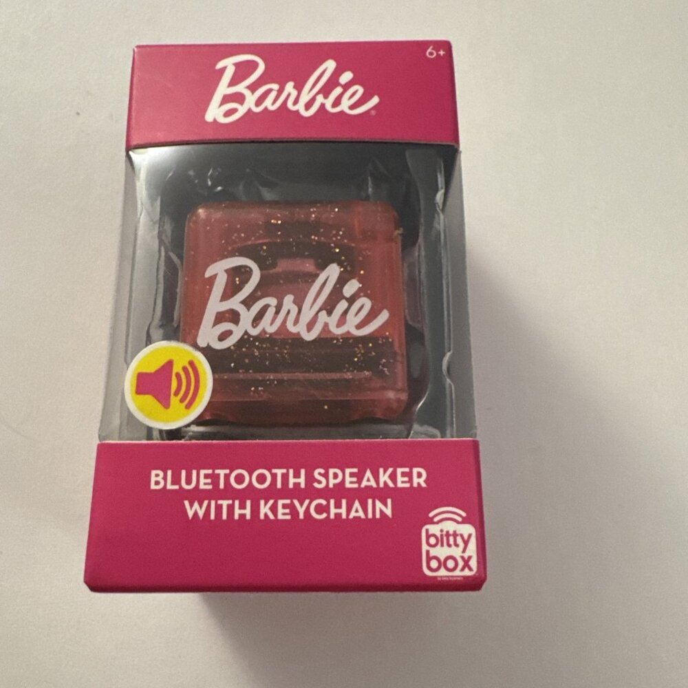 Mattel Barbie Pink Bluetooth Speaker Miniature With Keychain New BV9